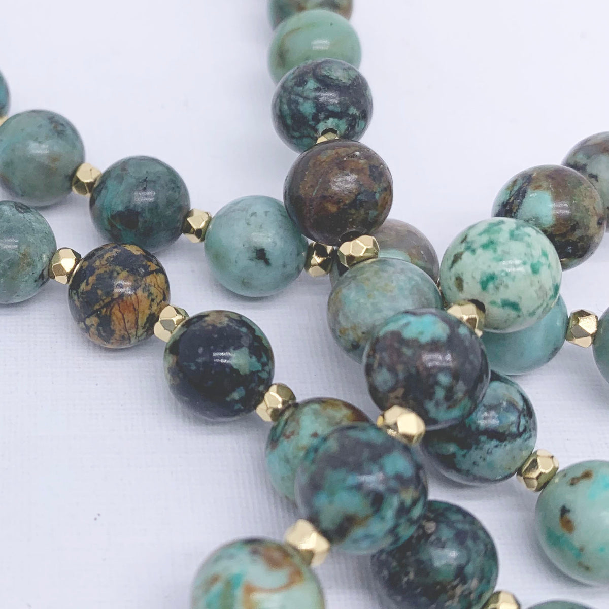 african turquoise gemstone gold necklace by frenelle jewellery