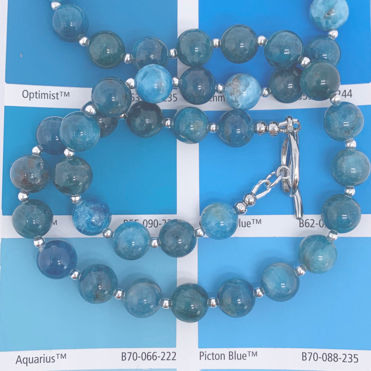 blue apatite necklace by Frenelle jewellery