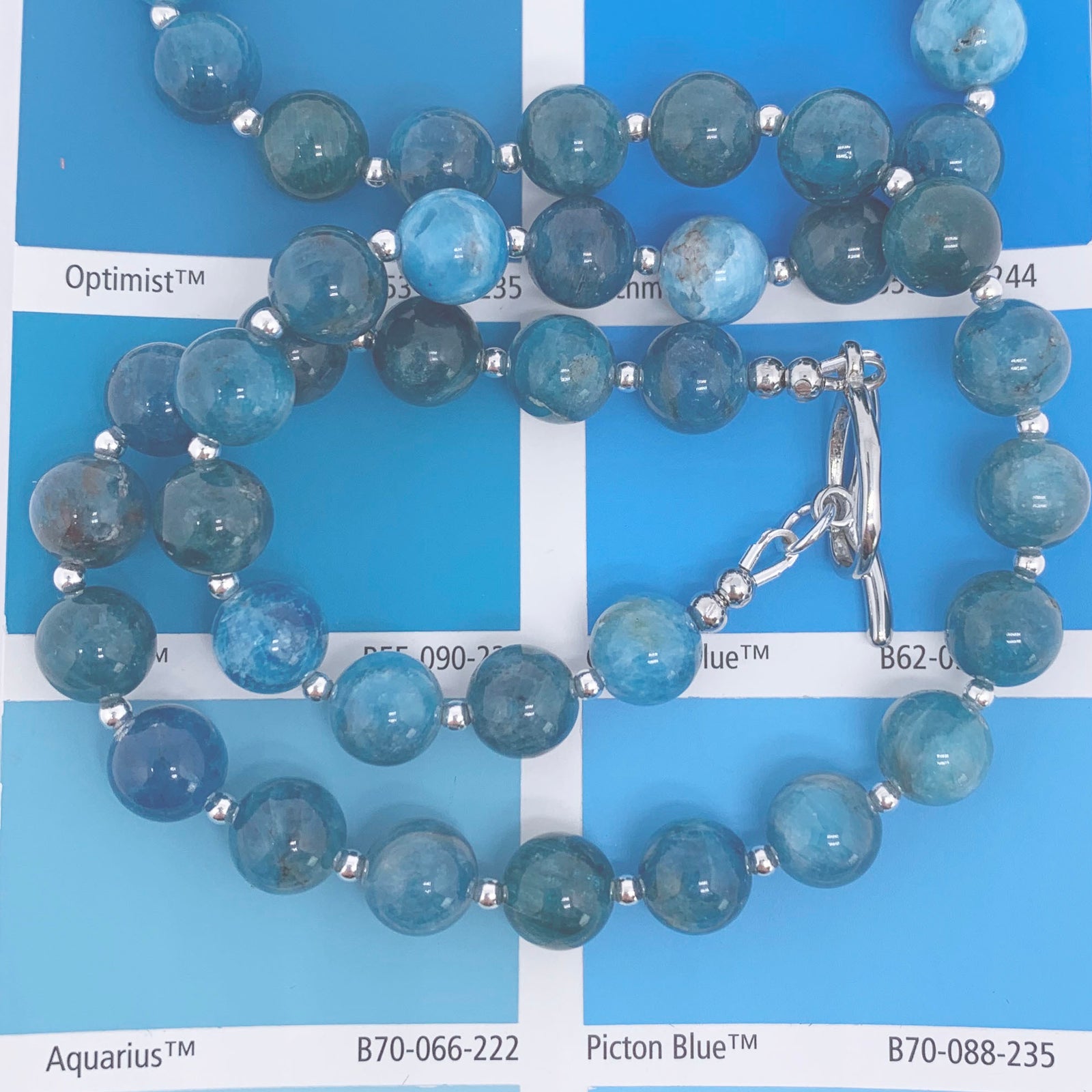 blue apatite necklace by Frenelle jewellery