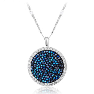 
blue swarovski crystal pendant necklace frenelle jewellery