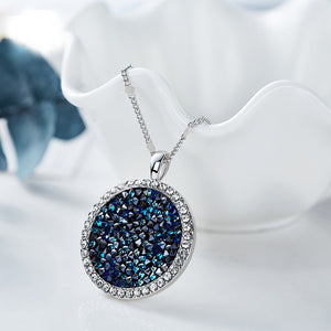 blue swarovski crystal pendant necklace frenelle jewellery