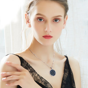 blue swarovski crystal pendant necklace frenelle jewellery