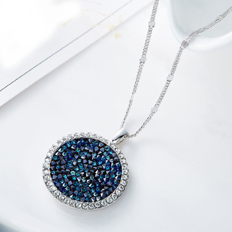 blue swarovski crystal pendant necklace frenelle jewellery