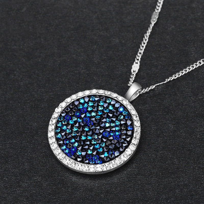 blue swarovski crystal pendant necklace frenelle jewellery