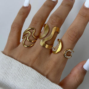 Gold Adjustable Ring "Yalta"