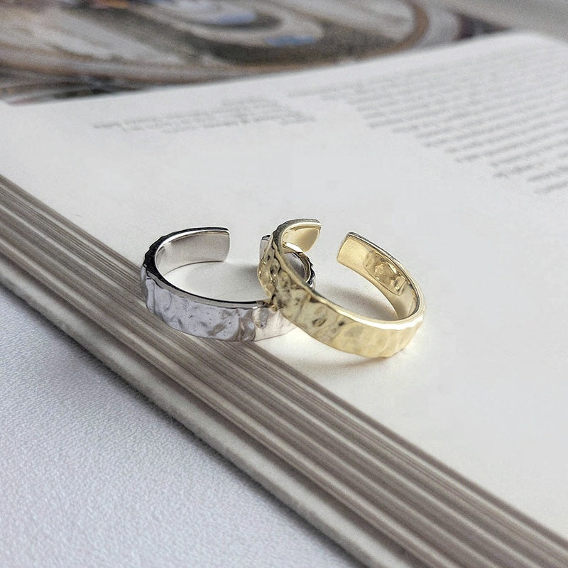 18K Gold Modern Wave Design Adjustable Ring "Alena"