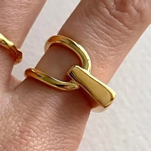 gold adjustable modern ring