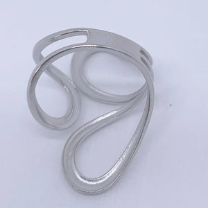 silver modern three loop adjustable ring frenelle jewellery