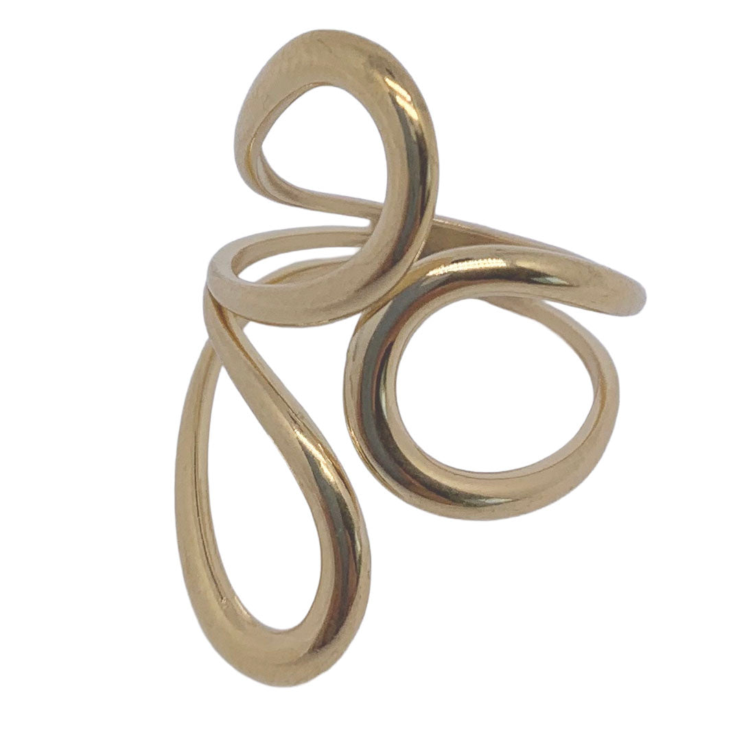 modern gold loop adjustable ring frenelle jewellery