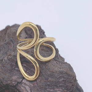 Gold Adjustable 3 Loop Ring "Caracas"