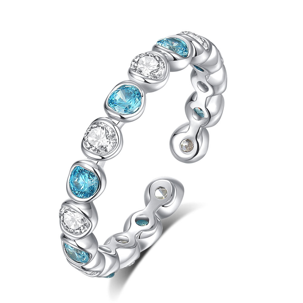 silver blue adjustable ring frenelle jewellery online auckland nz
