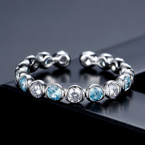 silver blue adjustable ring frenelle jewellery online auckland nz
