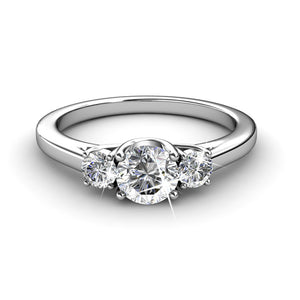 18K White Gold Crystal Engagement Ring  "Ivy"