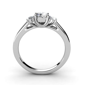 18K White Gold Crystal Engagement Ring  "Ivy"