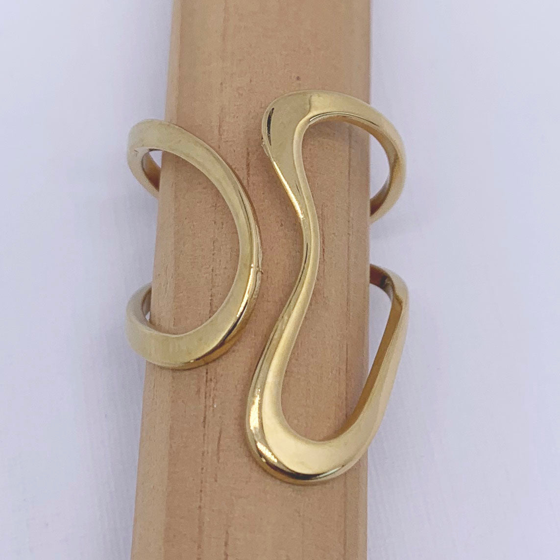 modern gold adjustable ring frenelle jewellery