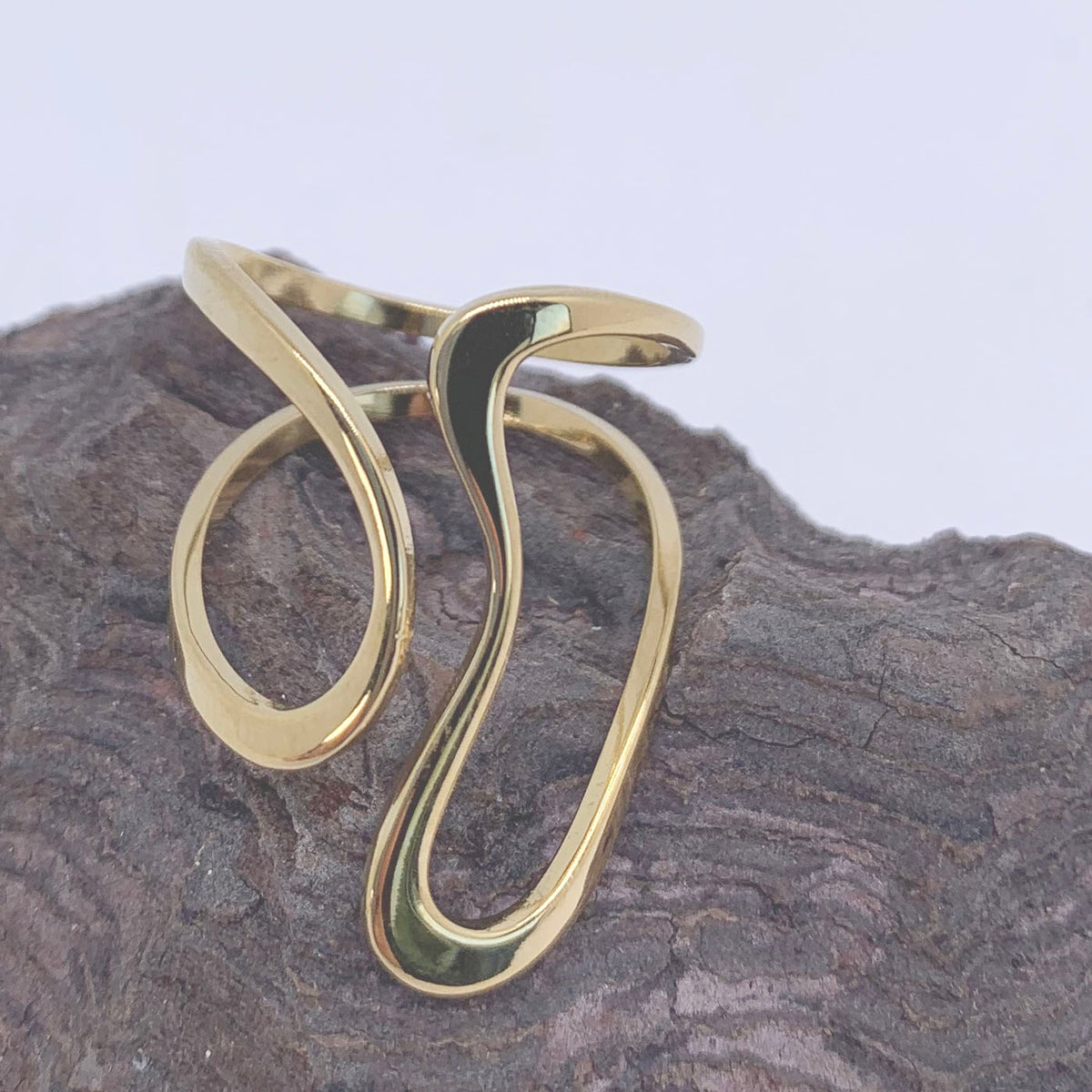 modern gold adjustable ring frenelle jewellery