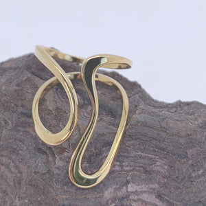 modern gold adjustable ring frenelle jewellery