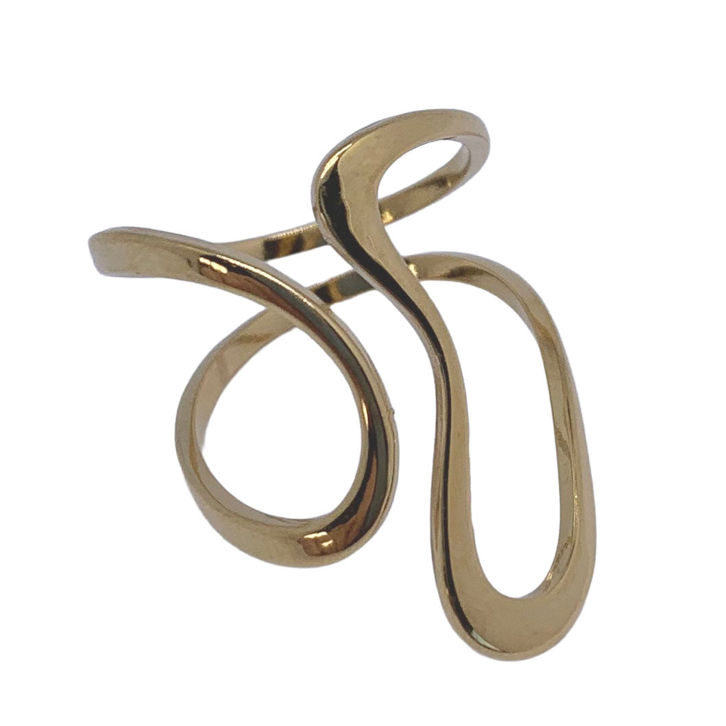 modern gold adjustable ring frenelle jewellery