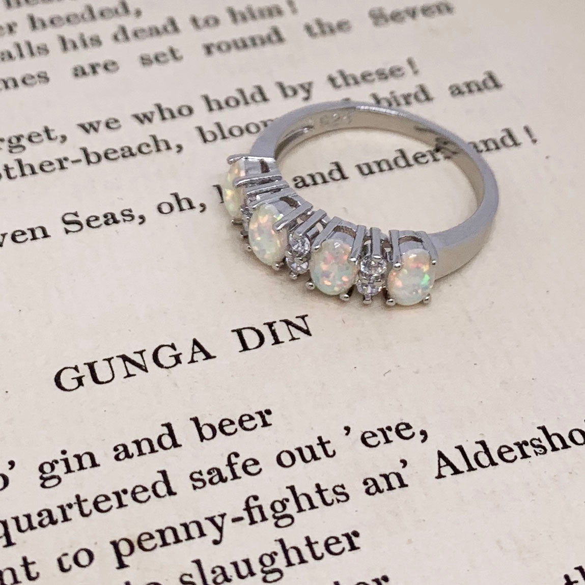 silver opal dress ring Jewellery by Frenelle Auckland nz