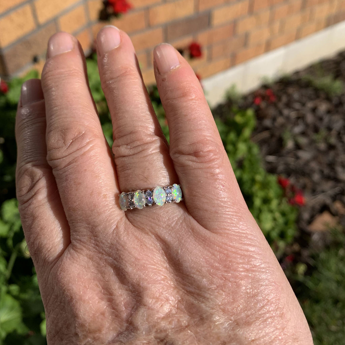 silver opal dress ring Jewellery by Frenelle Auckland nz
