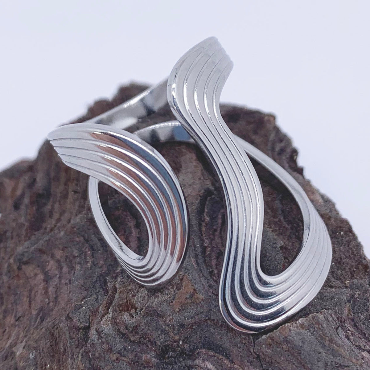 modern silver adjustable plain ring frenelle jewellery