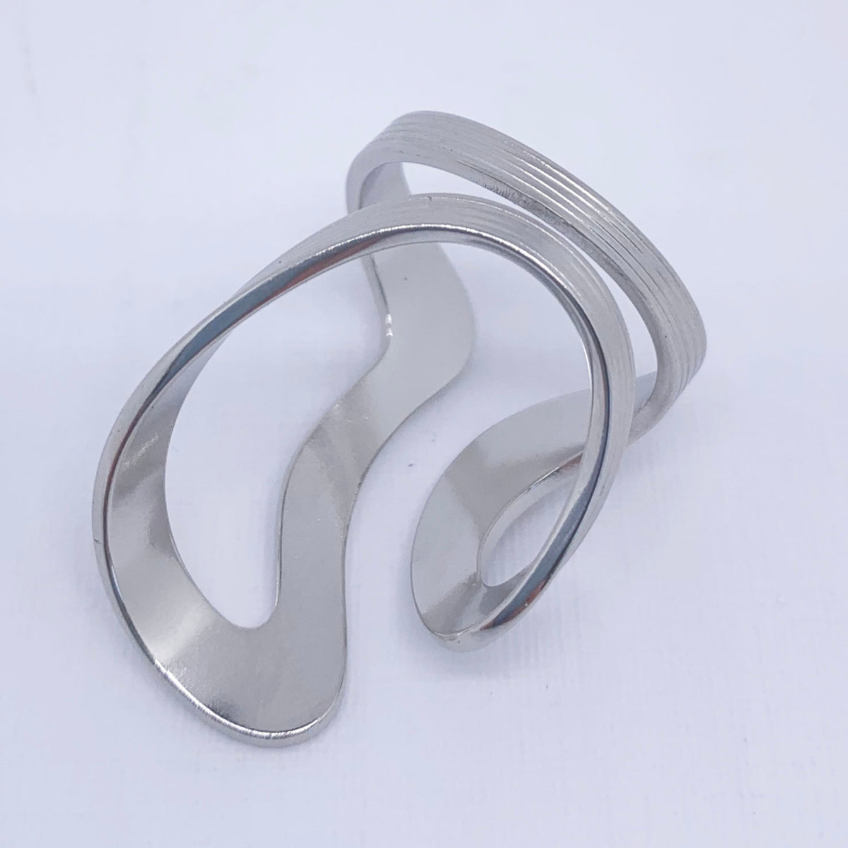 modern silver adjustable plain ring frenelle jewellery