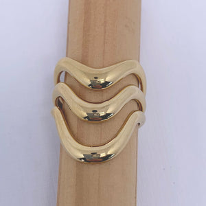 modern gold adjustable ring frenelle jewellery