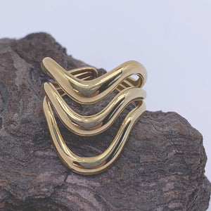 modern gold adjustable ring frenelle jewellery