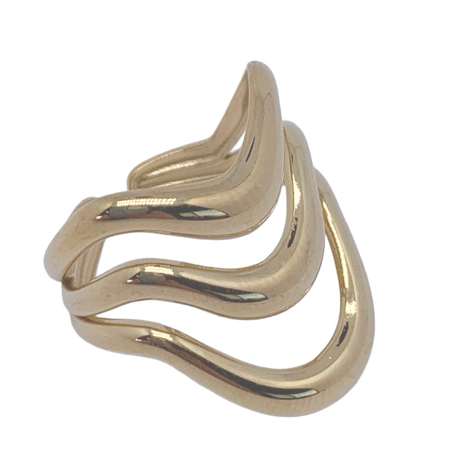 modern gold adjustable ring frenelle jewellery