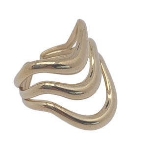 modern gold adjustable ring frenelle jewellery