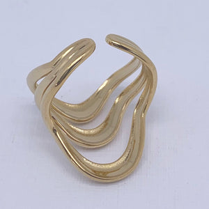 modern gold adjustable ring frenelle jewellery
