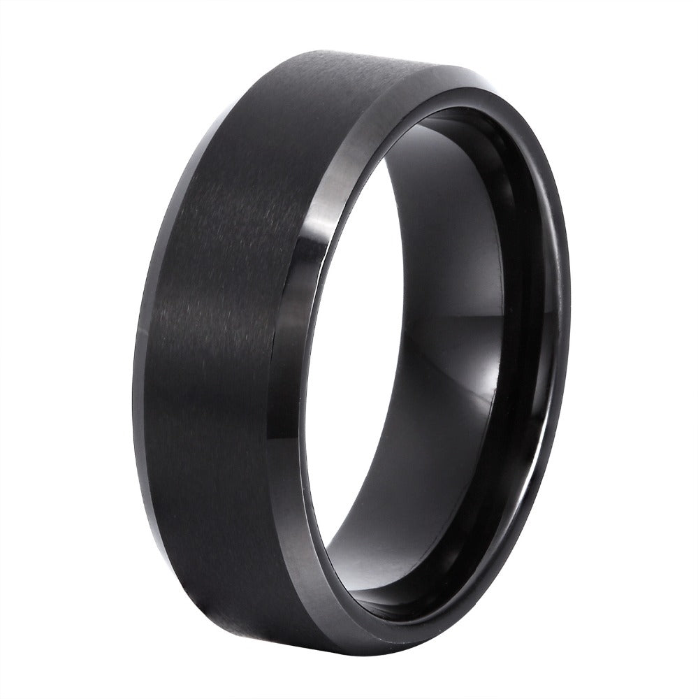 black tungsten carbide ring