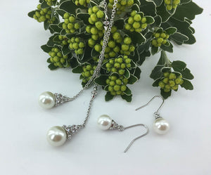 Silver Crystal and Pearl Jewellery Set "Carol"