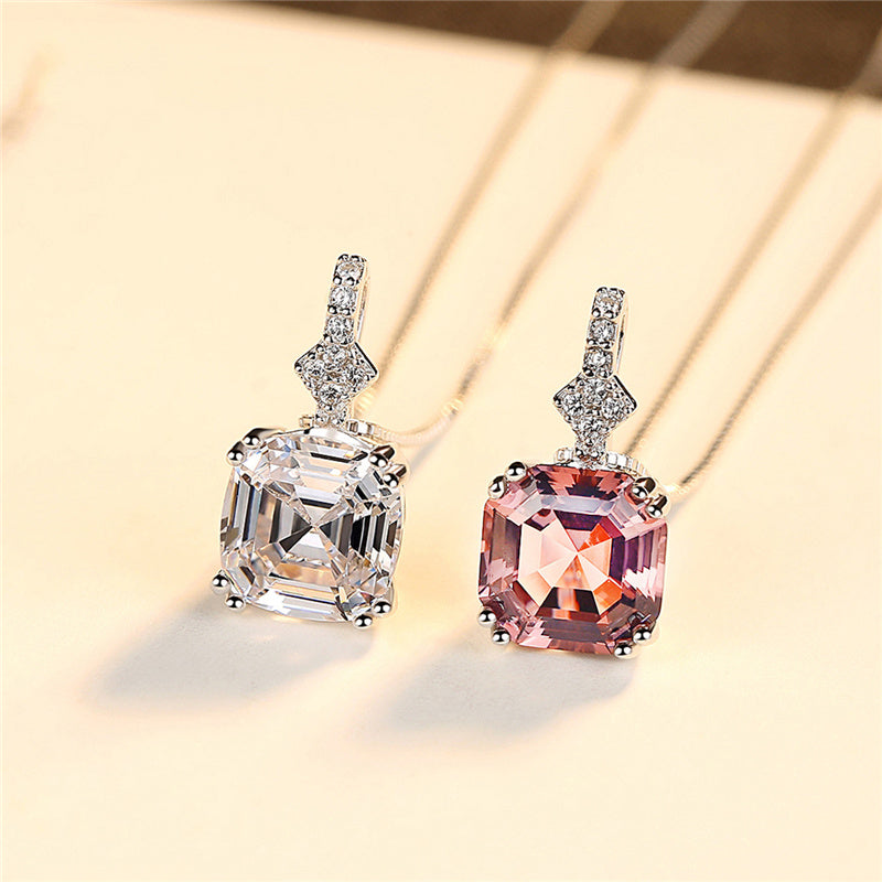 925 Sterling Silver Jewellery Set with Morganite Gemstones "Hollywood"