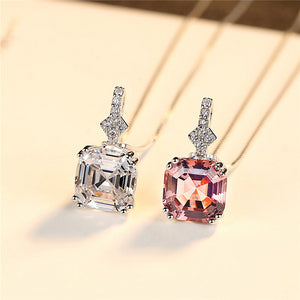 925 Sterling Silver Jewellery Set with Morganite Gemstones "Hollywood"