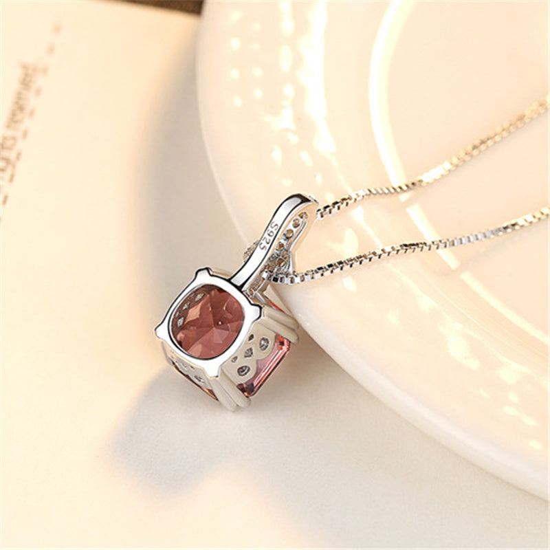 925 Sterling Silver Jewellery Set with Morganite Gemstones "Hollywood"