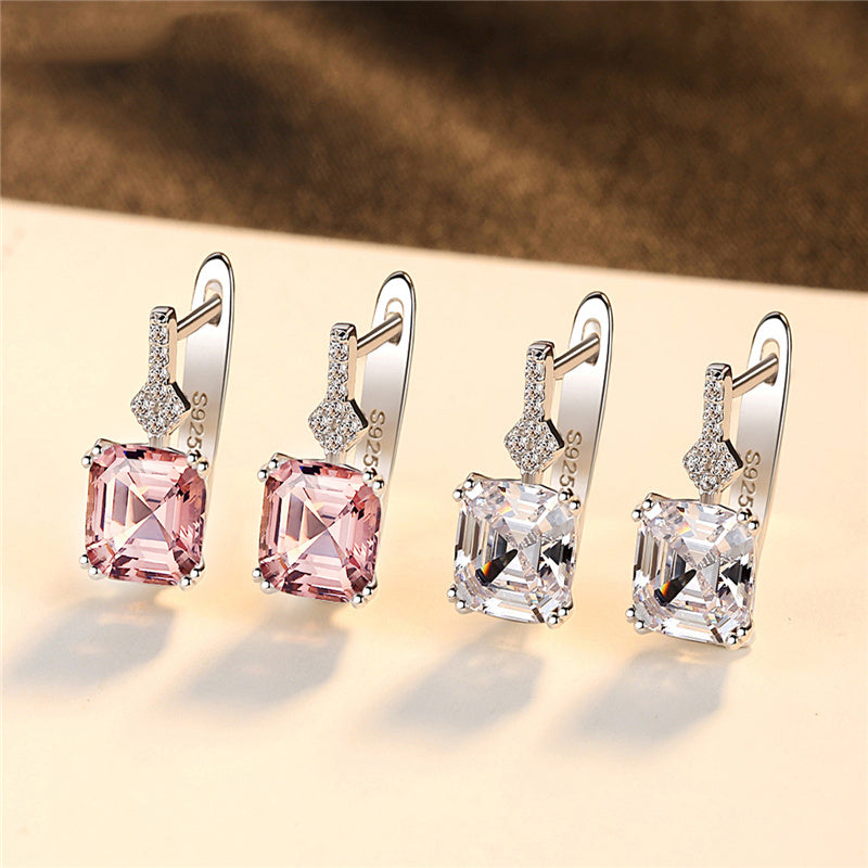 925 Sterling Silver Jewellery Set with Morganite Gemstones "Hollywood"