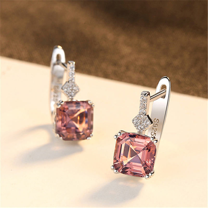 925 Sterling Silver Jewellery Set with Morganite Gemstones "Hollywood"