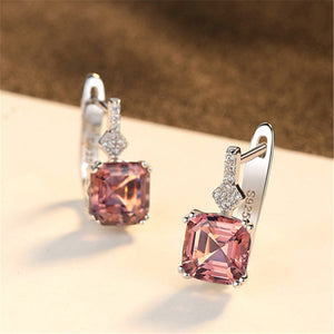 925 Sterling Silver Jewellery Set with Morganite Gemstones "Hollywood"