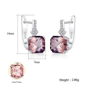 925 Sterling Silver Jewellery Set with Morganite Gemstones "Hollywood"