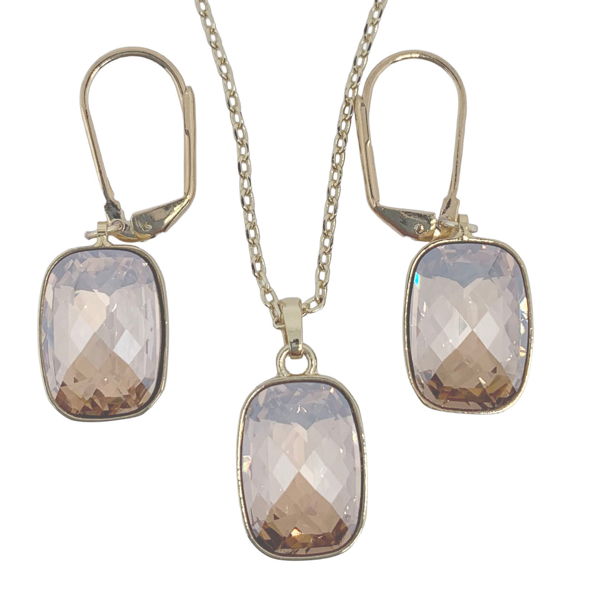gold swarovski crystal jewellery set frenelle 