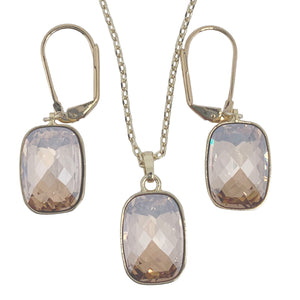 gold swarovski crystal jewellery set frenelle 
