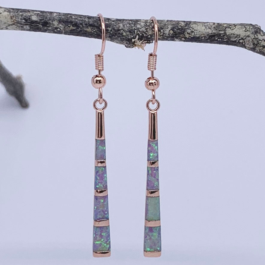 rose gold opal drop earrings frenelle jewellery