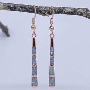 rose gold opal drop earrings frenelle jewellery