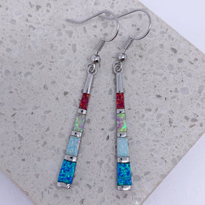 silver opal drop earrings frenelle jewellery
