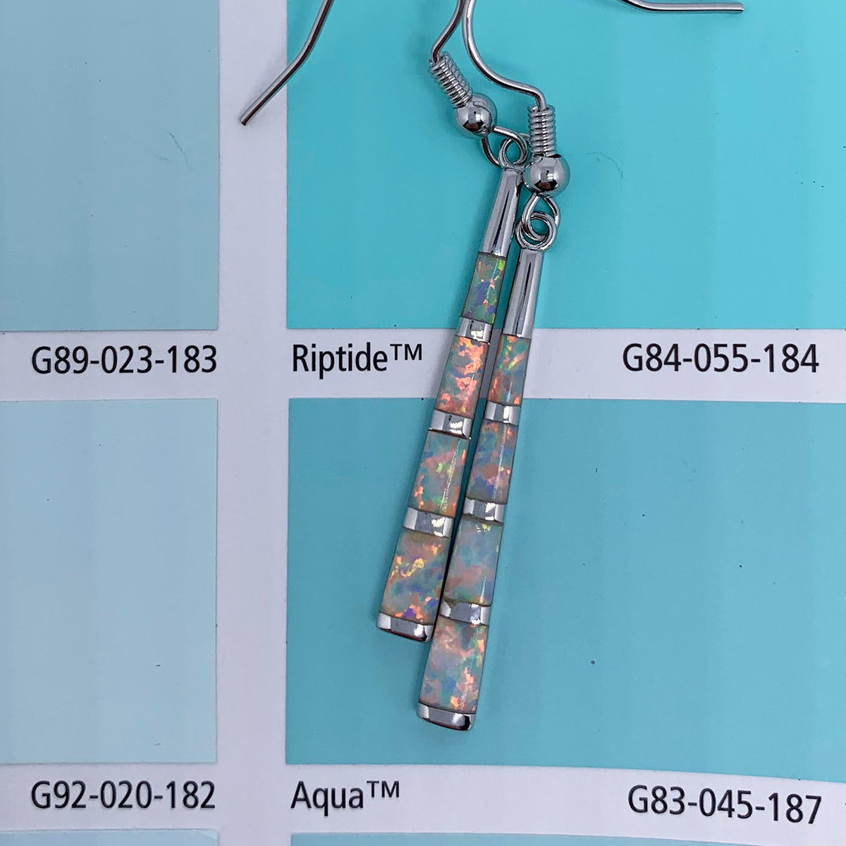 silver opal drop earrings frenelle jewellery