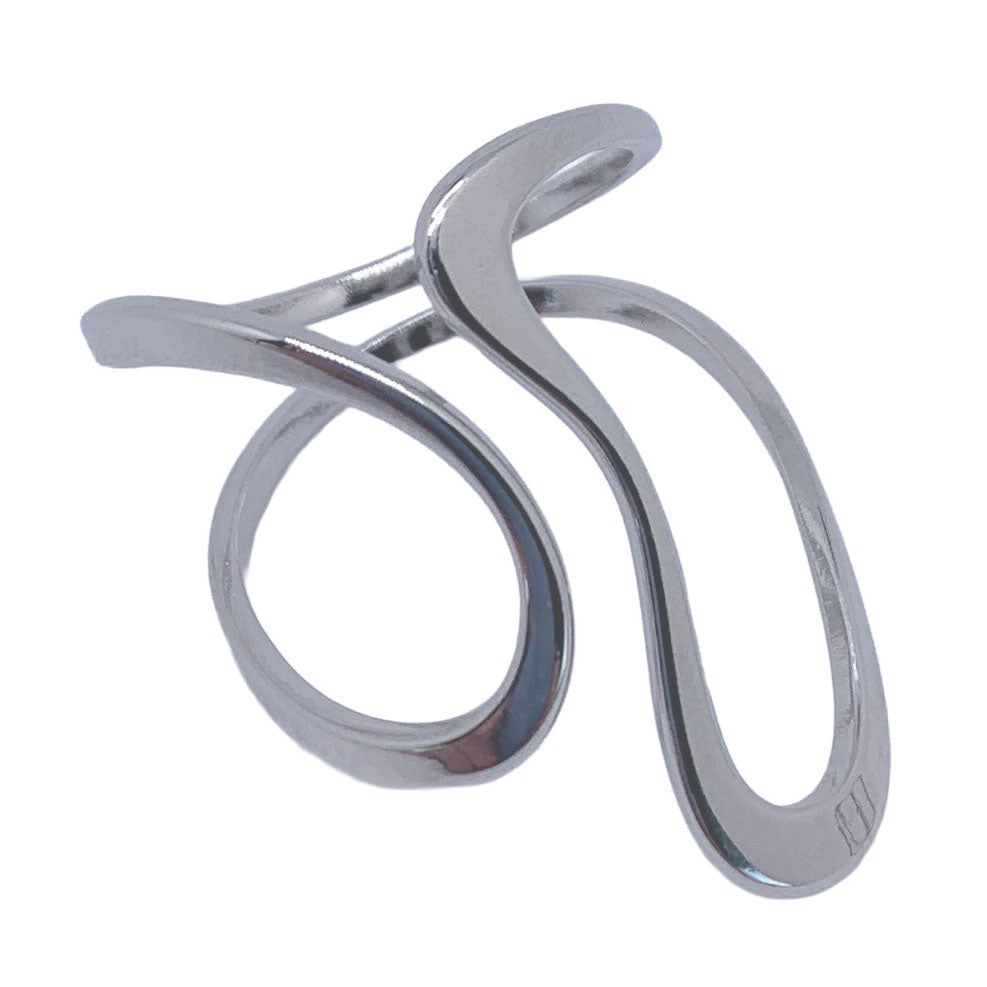 modern silver adjustable ring frenelle jewellery