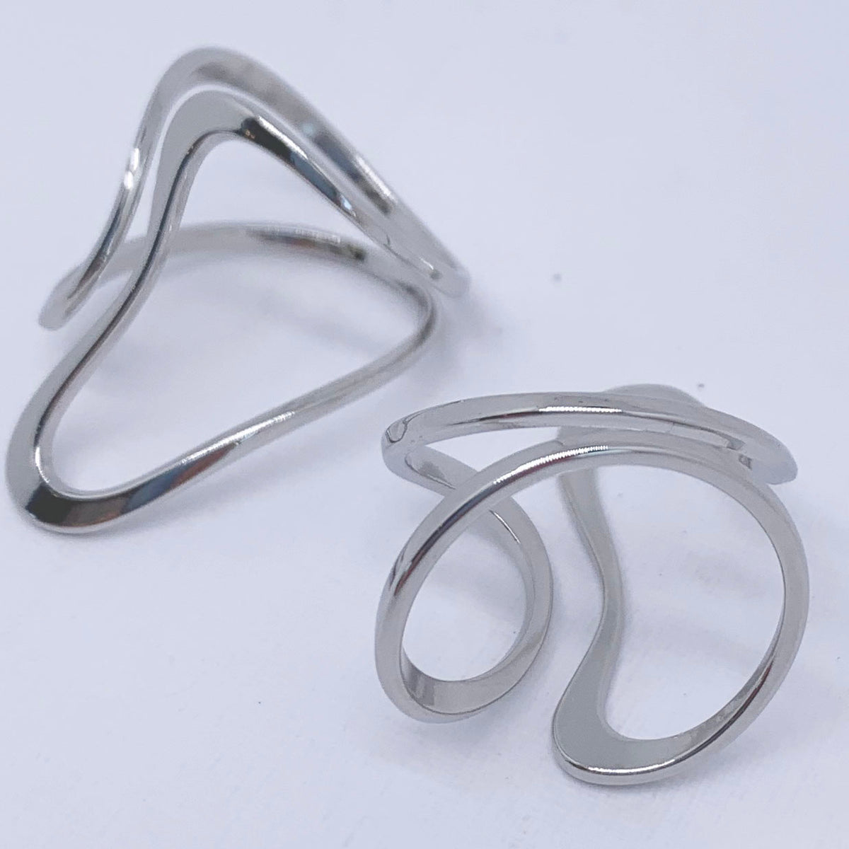 modern silver adjustable ring frenelle jewellery