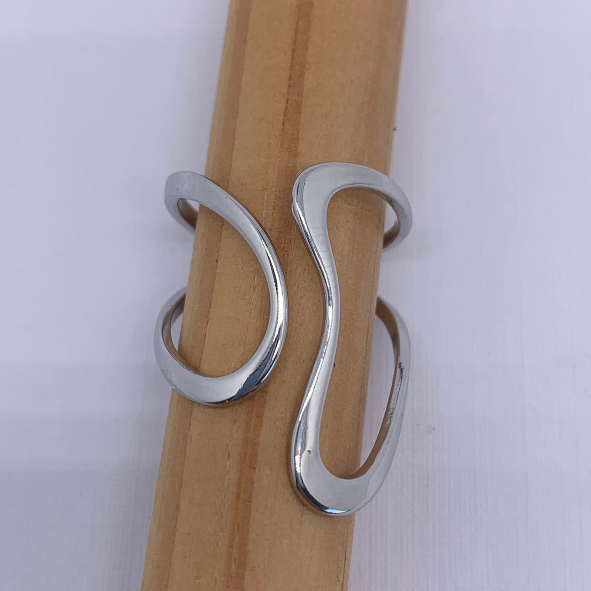 modern silver adjustable ring frenelle jewellery
