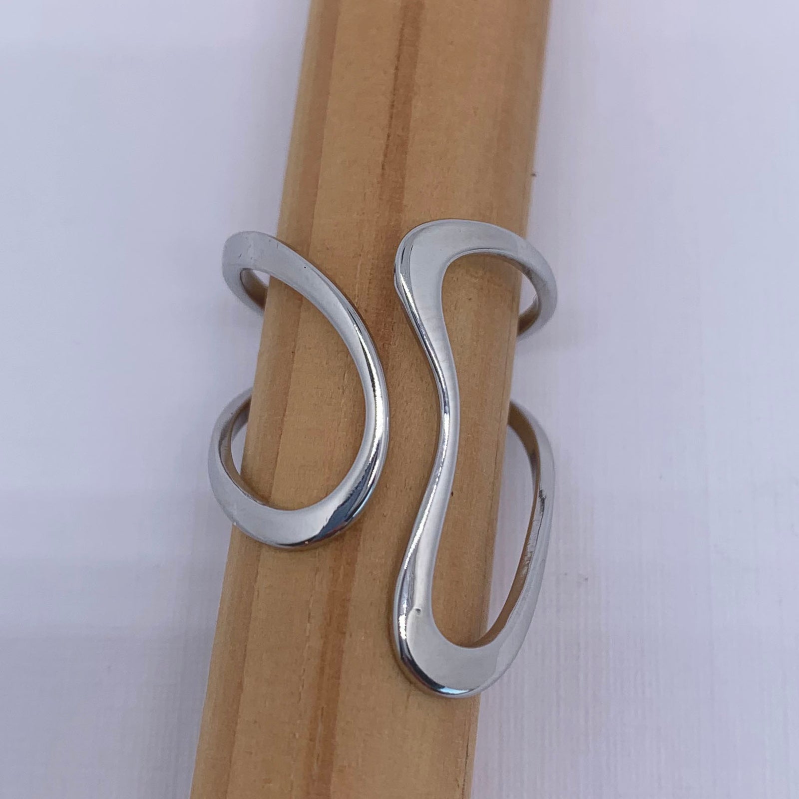 modern silver adjustable ring frenelle jewellery